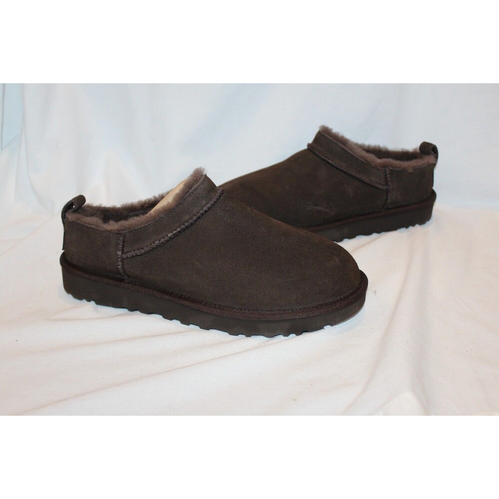 NIB UGG WOMEN'S MICRO MINI SUEDE SHEARLING LINED BOOTS BROWN BDCR US 8 EU 39‎